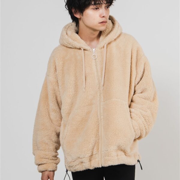 WEGO Shaggy Bore ZIP Parka (Beige)