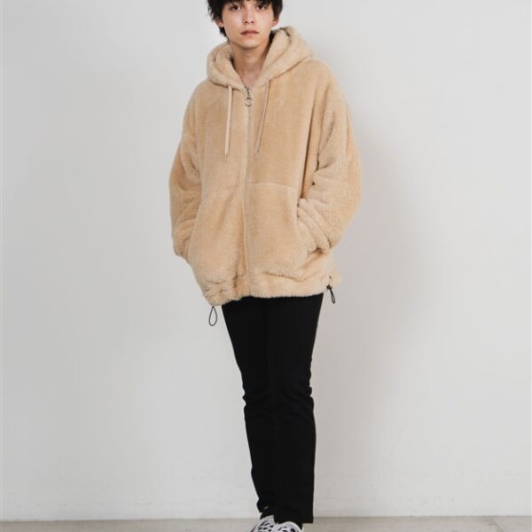 WEGO Shaggy Bore ZIP Parka (Beige)