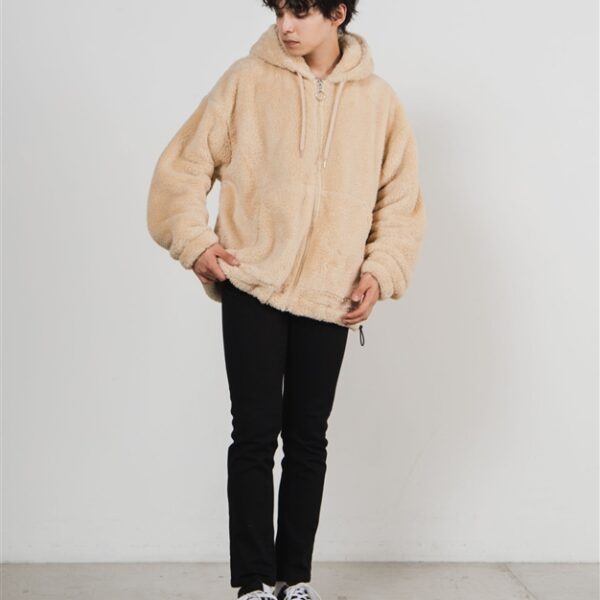 WEGO Shaggy Bore ZIP Parka (Beige)