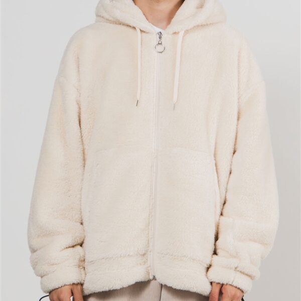 WEGO Shaggy Bore ZIP Parka (L Beige)