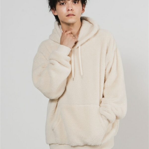 WEGO Shaggy Boa Pull Parka (L Beige)