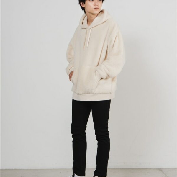 WEGO Shaggy Boa Pull Parka (L Beige)