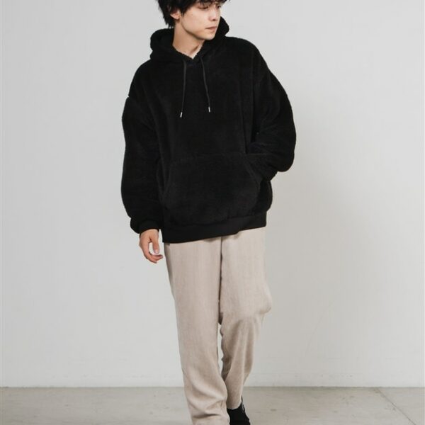 WEGO Shaggy Boa Pull Parka (Black)