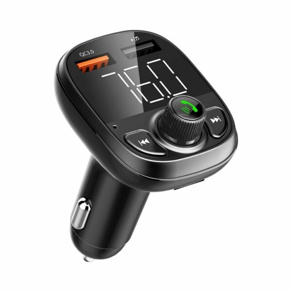 FM Transmitter, Bluetooth 5.0, High Sound Quality, 2 USB Ports, QC3.0 Fast Charging, Car Charger, Noise Reduction, Supports TF Card/USB Memory Music Playback, AUX Output, Compatible with All 12 - 24 V Models, Japanese Frequency Specifications, 76.0 - 90.0 Mhz Japanese Instruction Manual (English Language Not Guaranteed)