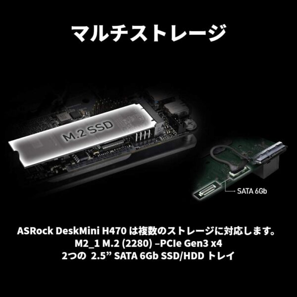 ASRock Intel H470 Barebone PC Supports Intel LGA1200 (up to TDP65W) DeskMini H470/B/BB/BOX/JP