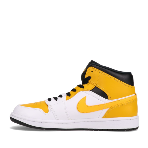 JORDAN BRAND AIR JORDAN 1 MID WHITE/UNIVERSITY GOLD-BLACK