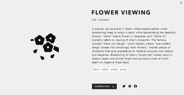 titip jepang piktogram jepang melihat sakura