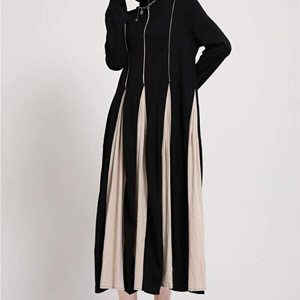 Morebokyo Women's Long Dress, Long Sleeve, Body Cover, Slimming, Inner Dress, Autumn, Winter