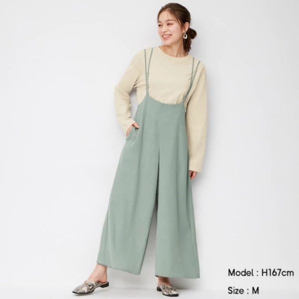 Titip Jepang - 2WAY Strap Overalls Wide Pants