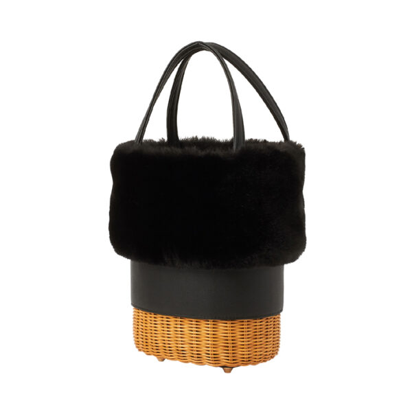 All Season OK ☆ 2WAY Rattan Bag with Fur