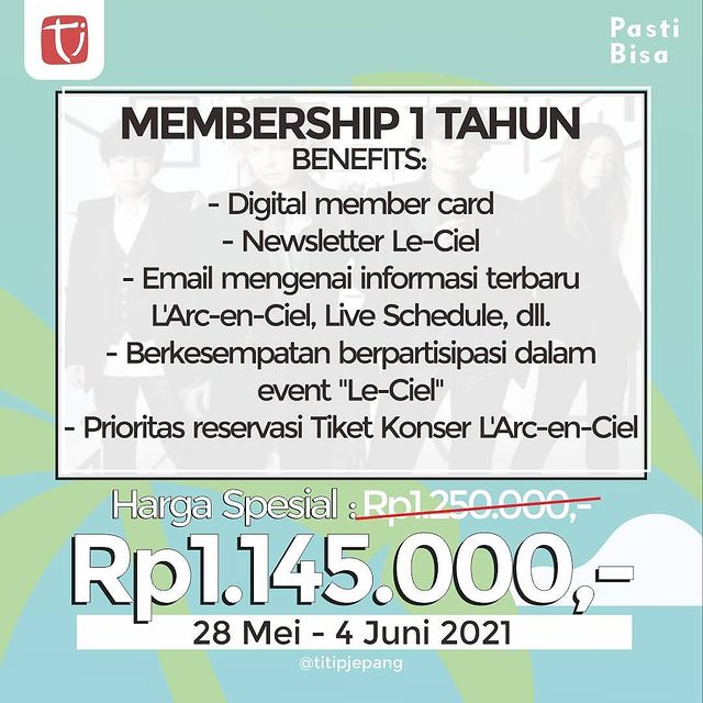 titip jepang larc en ciel membership 1thn