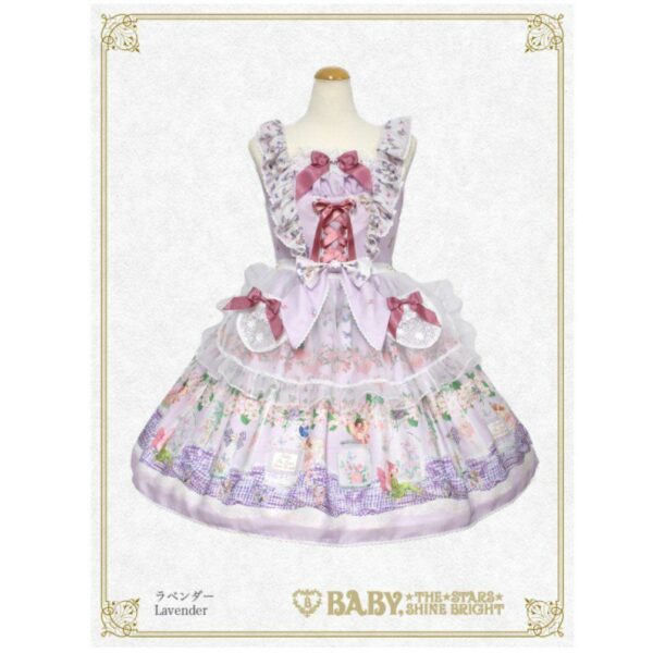 [New / Lolita] Fairy Tale Herbarium Pattern Apron JSK