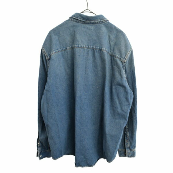 BALENCIAGA 20SS Embroidered Logo Denim Overshirt Chest