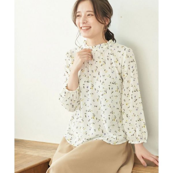 Titip Jepang - ROPE PICNIC 2way Stand Frilled blouse