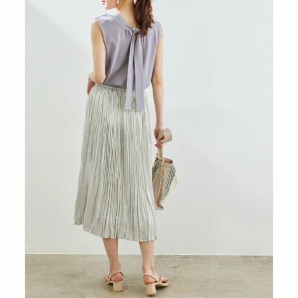 ROPÉ PICNIC Satin washer pleated skirt Gray System