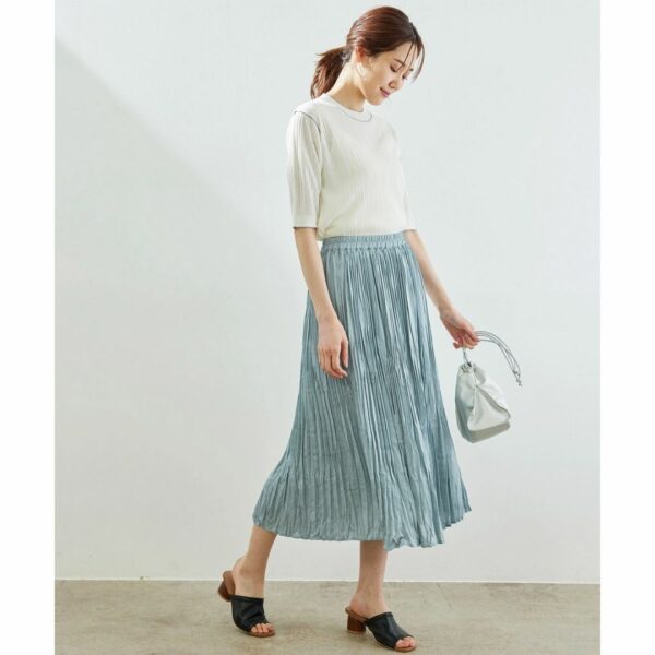 ROPÉ PICNIC Satin washer pleated skirt Saxophone