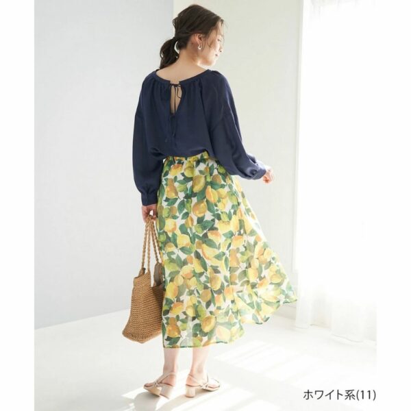 ROPÉ PICNIC Lemon pattern print skirt White System