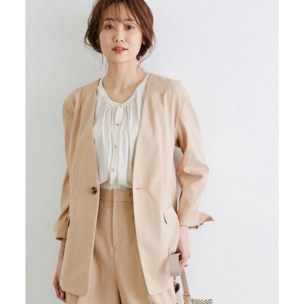 Titip Jepang - ROPE PICNIC Hemp mixed lapel jacket