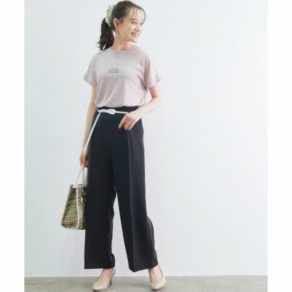 ViS Back cross suspenders wide pants Black