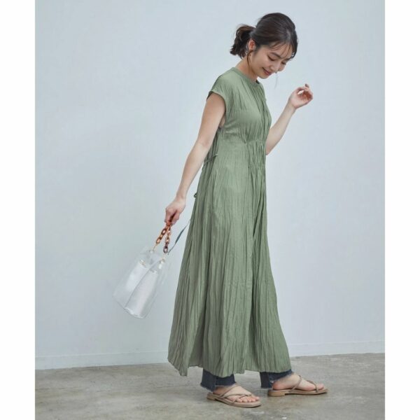 ViS Washer French sleeve dress Green System