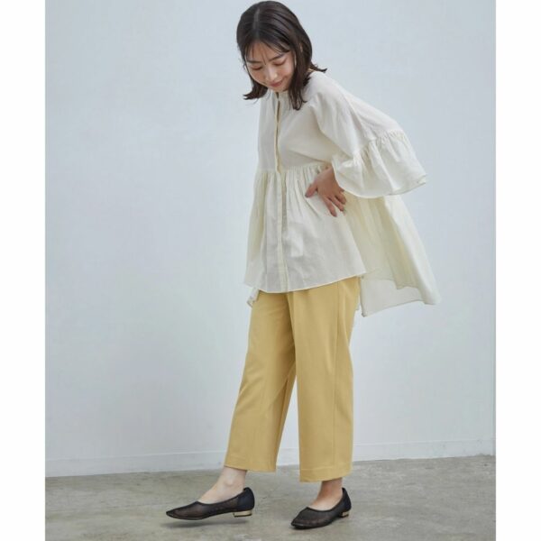 ViS Dot button center press pants Yellow