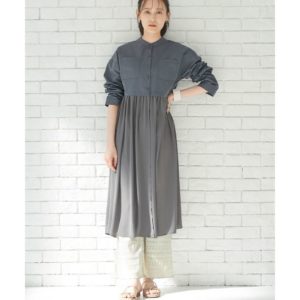 Titip Jepang - Switching gather shirt dress