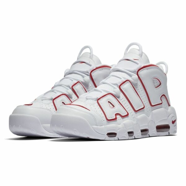 NIKE AIR MORE UPTEMPO '96 / 102: WHITE / VARSITY RED-WHITE