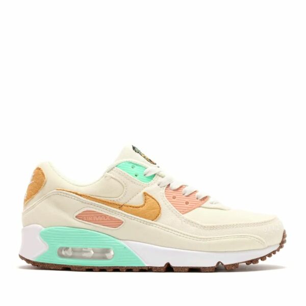 NIKE W AIR MAX 90 LX COCONUT MILK / METALLIC GOLD-GREEN GLOW