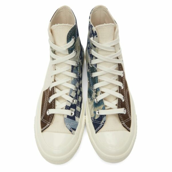 Converse Beige & Blue Tropical Shirt Chuck 70 High Cut Sneakers Mens