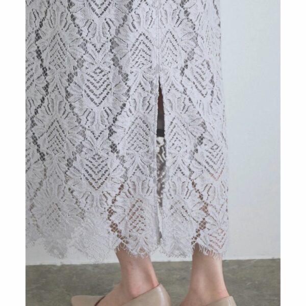 ViS Geometric lace skirt Khaki