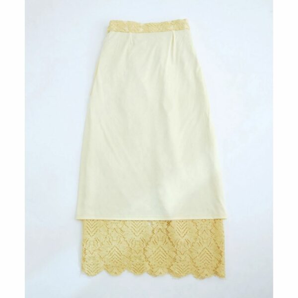 ViS Geometric lace skirt Khaki