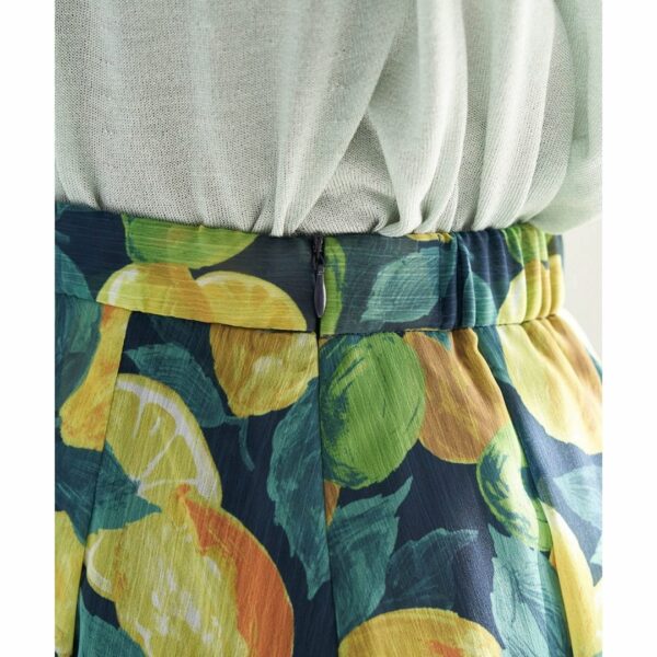 ROPÉ PICNIC Lemon pattern print skirt Light Green