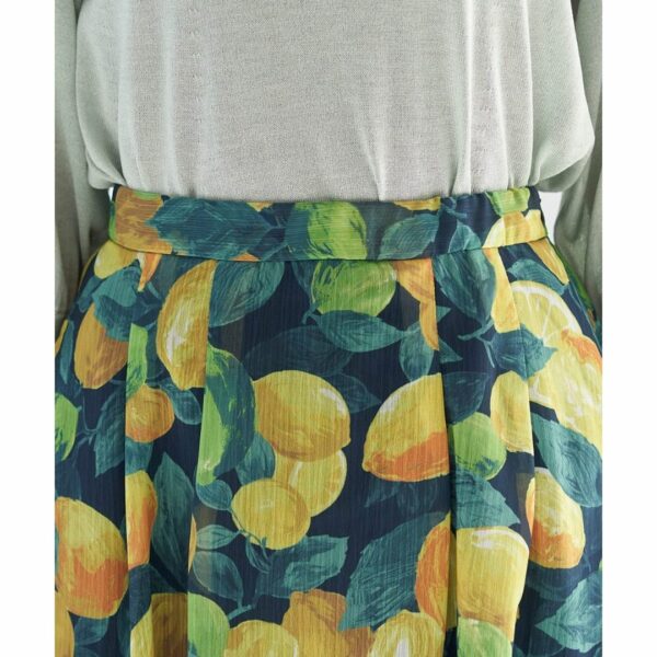 ROPÉ PICNIC Lemon pattern print skirt Navy