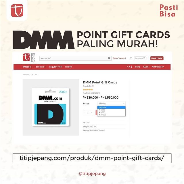 titip jepang rekomendasi game online dmm point gift cards