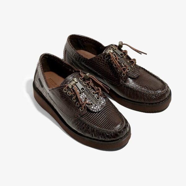 ENGINEERED GARMENTS X SEBAGO EG X SEBAGO ZIPPERDECK: DK.BROWN COMBO