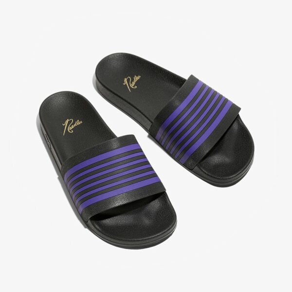 NEEDLES SHOWER SANDALS - TRACK LINE: BLACK / PURPLE