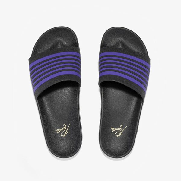 NEEDLES SHOWER SANDALS - TRACK LINE: BLACK / PURPLE