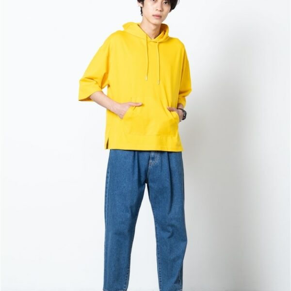 WEGO Mini Fleece 3/4 Sleeve Big Pull Hoodie (Size: M)