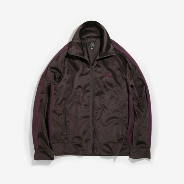 NEEDLES TRACK JACKET - POLY VELOUR: BROWN