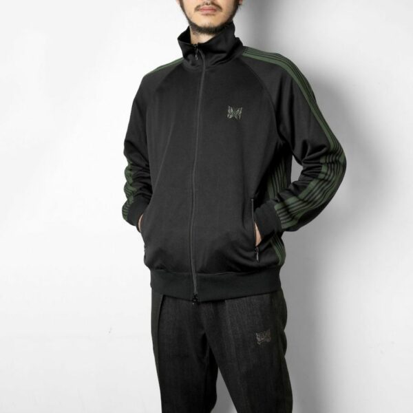 NEEDLES TRACK JACKET - POLY SMOOTH: BLACK