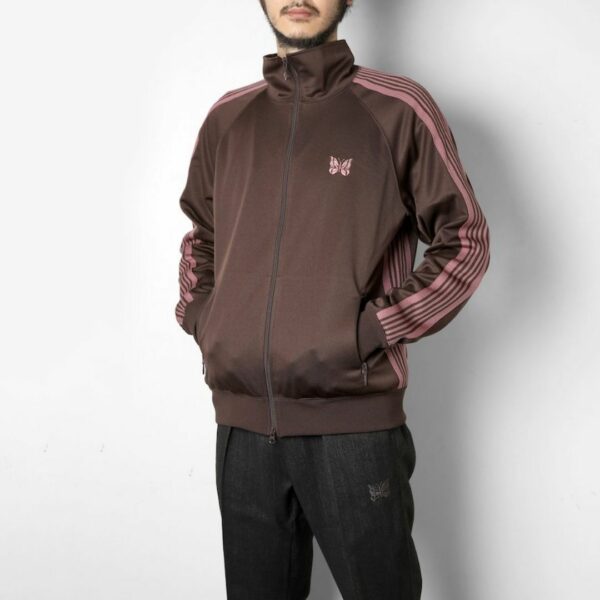 NEEDLES TRACK JACKET - POLY SMOOTH: BROWN