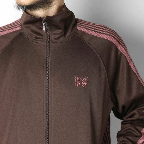 NEEDLES TRACK JACKET - POLY SMOOTH: BROWN