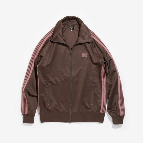 NEEDLES TRACK JACKET - POLY SMOOTH: BROWN