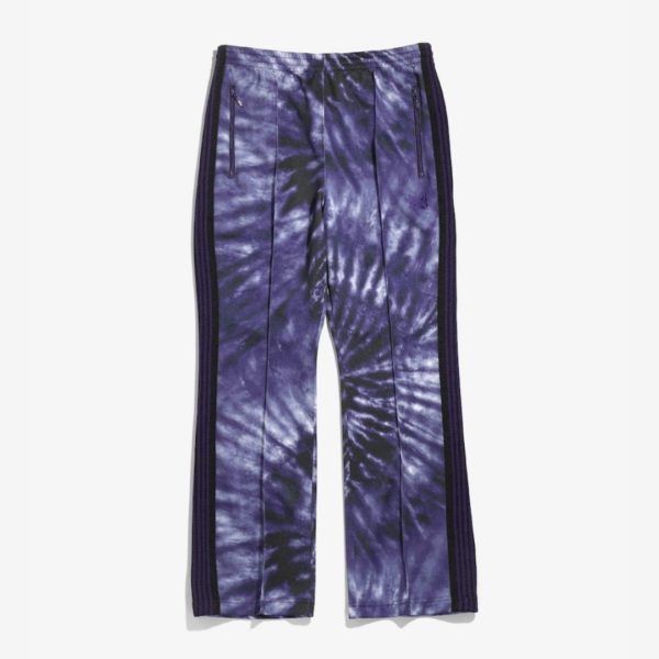 Titip Jepang - NEEDLES BOOT-CUT TRACK PANT - POLY SMOOTH / TIE-DYE PRINTED: PURPLE
