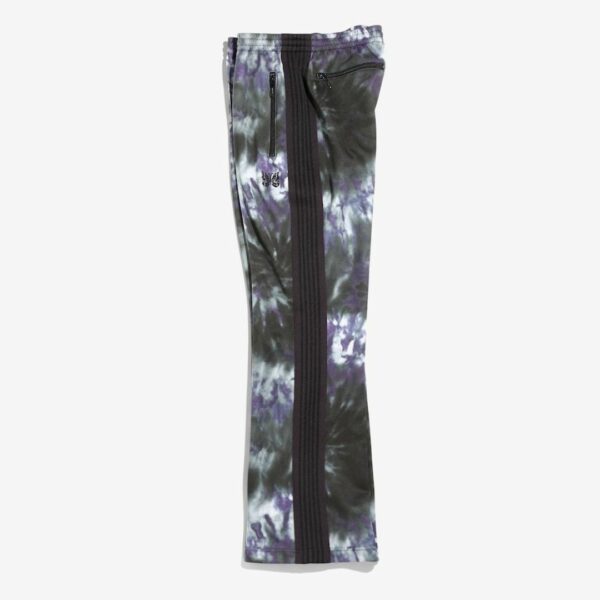 NEEDLES BOOT-CUT TRACK PANT - POLY SMOOTH / TIE-DYE PRINTED: CHARCOAL