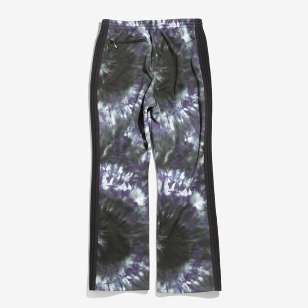 NEEDLES BOOT-CUT TRACK PANT - POLY SMOOTH / TIE-DYE PRINTED: CHARCOAL