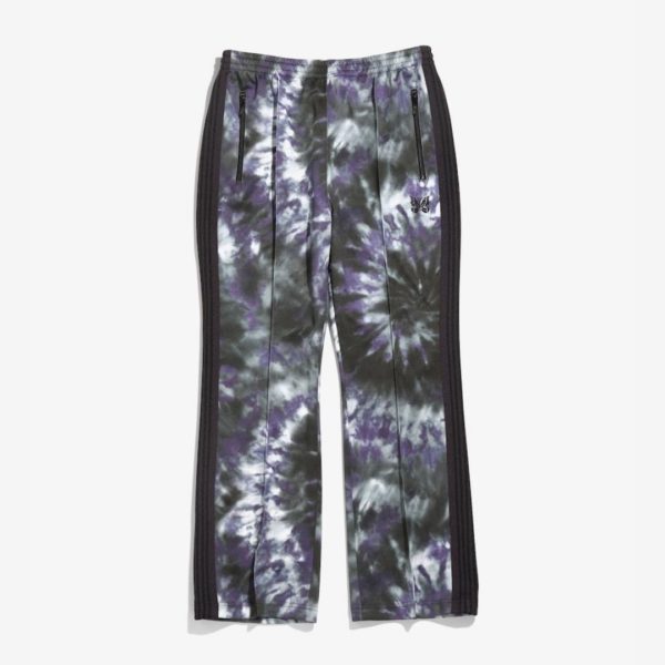 Titip JEpang - NEEDLES BOOT-CUT TRACK PANT - POLY SMOOTH / TIE-DYE PRINTED: CHARCOAL