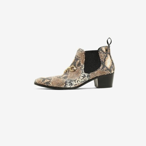 NEEDLES HEELED CHELSEA BIT BOOT: PYTHON