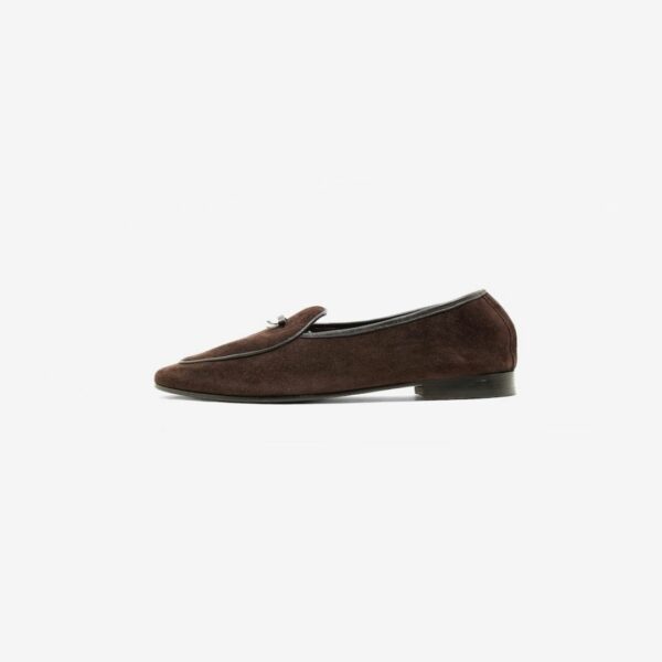 NEEDLES SUEDE SLIP-ON WITH BOW: BROWN