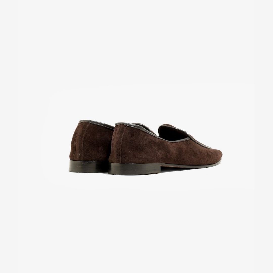 NEEDLES SUEDE SLIP-ON WITH BOW: BROWN - TITIP JEPANG